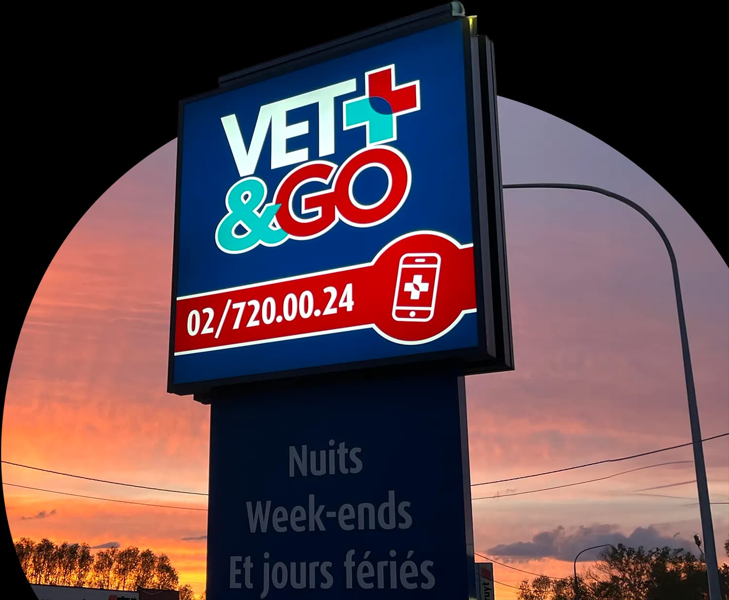 Panneaux VET&GO couché de soleil