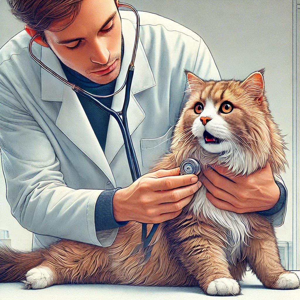 Chat respire mal