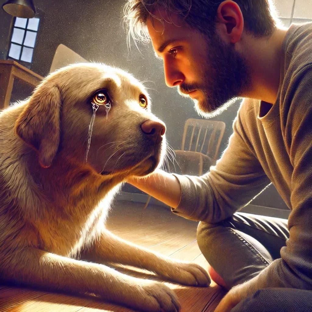 Chien yeux qui pleurent