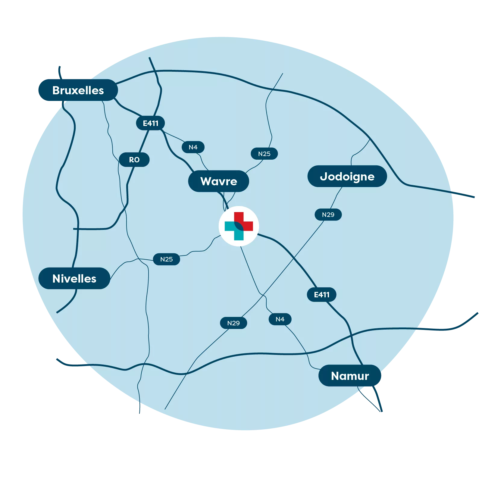 Map of our center in Corbais